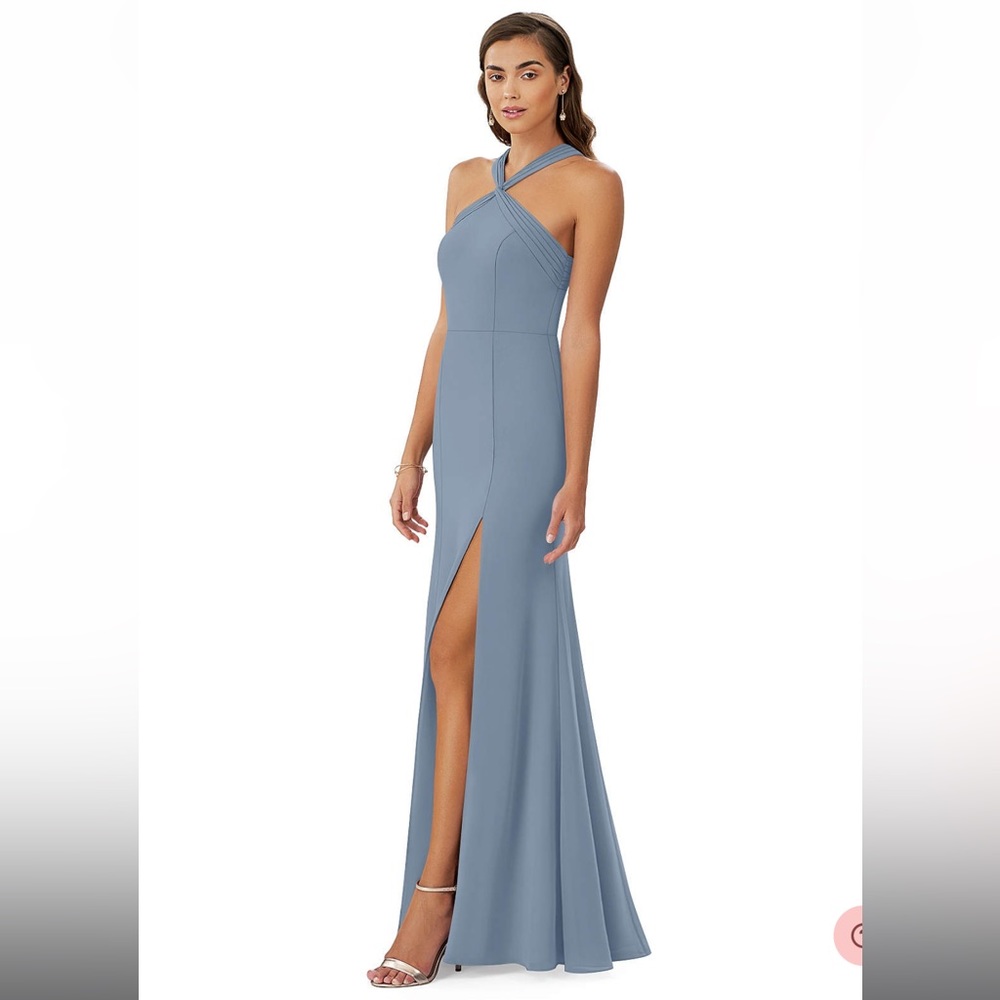 Azazie Rue dress in Dusty Blue
